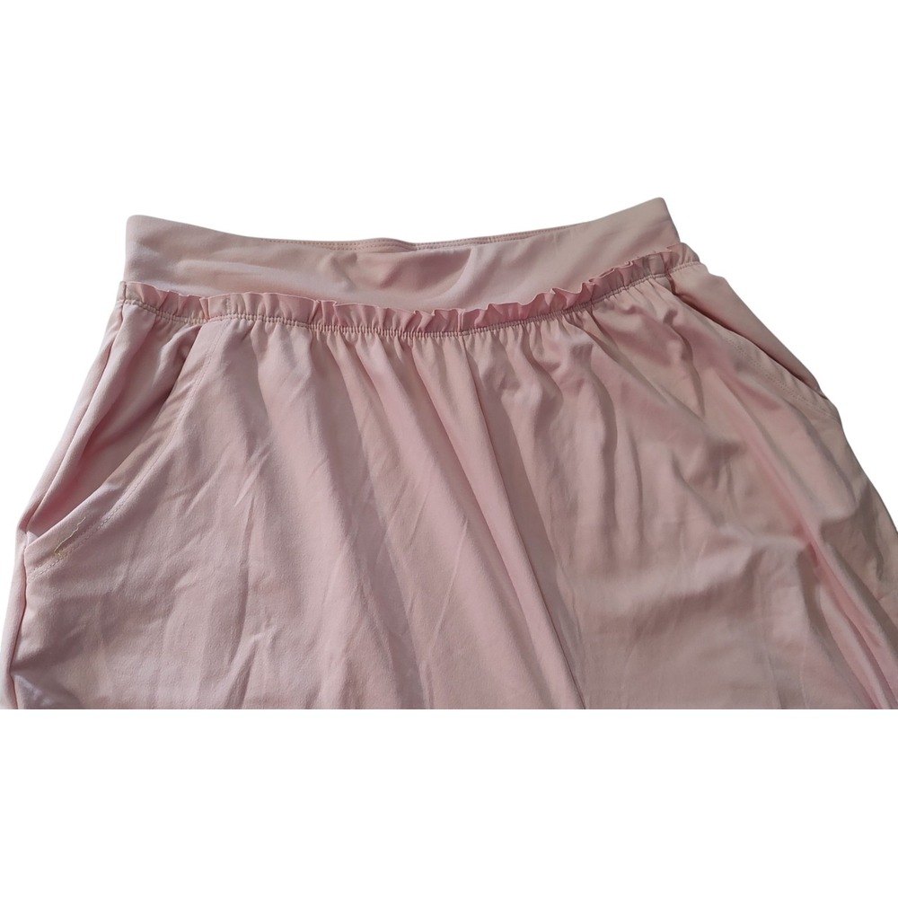 Body Sol Stretch Pants Pull On‎ Pink Ruffle Pockets Athletic Wear Womens Large